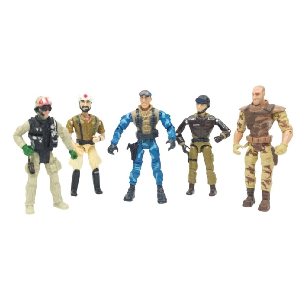 True Heroes The Corps Lanard Military Action Figure Toy 3.5" - 4" Mixed Lot of 5